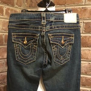 True Religion Joey Big T Gold Disco Bling Jeans
